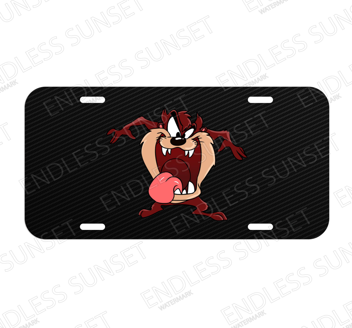 Taz Tasmanian Devil Looney Tunes Cartoon License Plate Front Auto