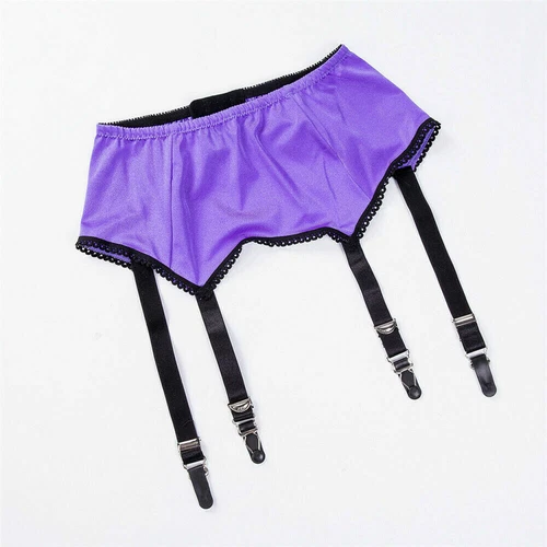 Damen Mehrfarbig Sexy Hohe Taille Strumpfgürtel 4 Träger Strapshalter (S~XXL) - Bild 4 von 17