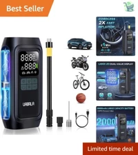 All-in-One Cordless Air Pump: Emergency Light, Battery Pack, Fast Inflation