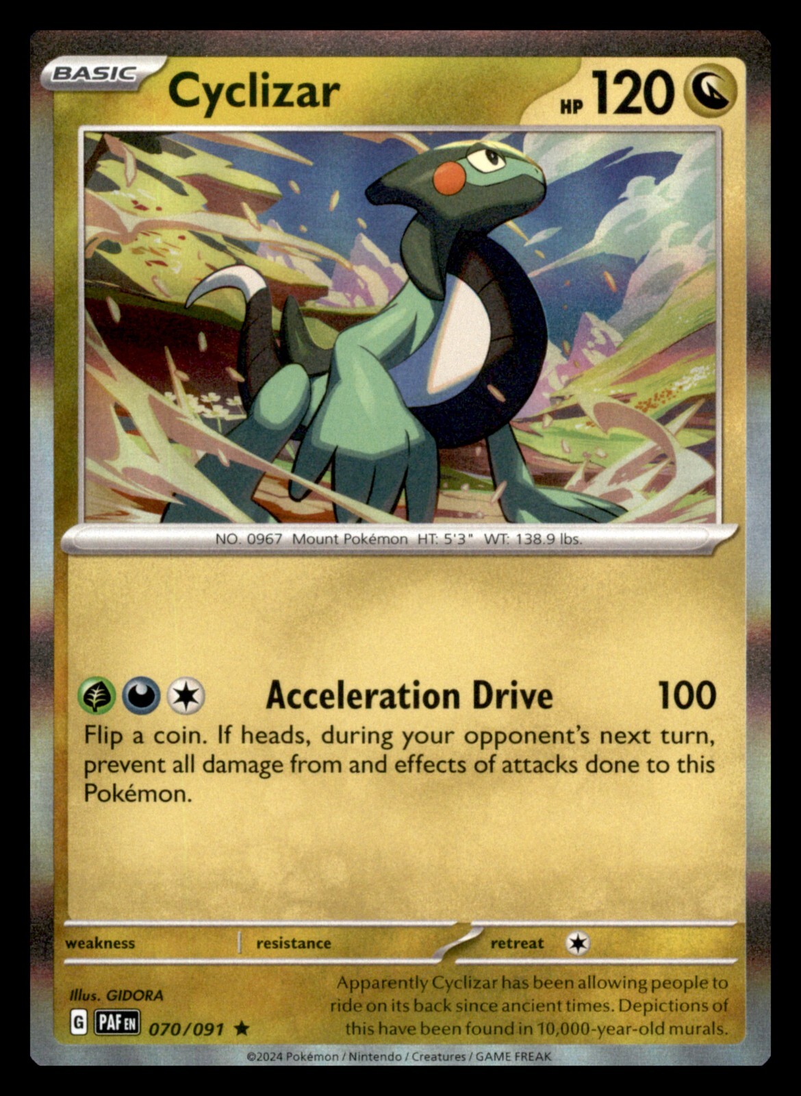 Cyclizar #70 Pokemon Paldean Fates  Holo 422
