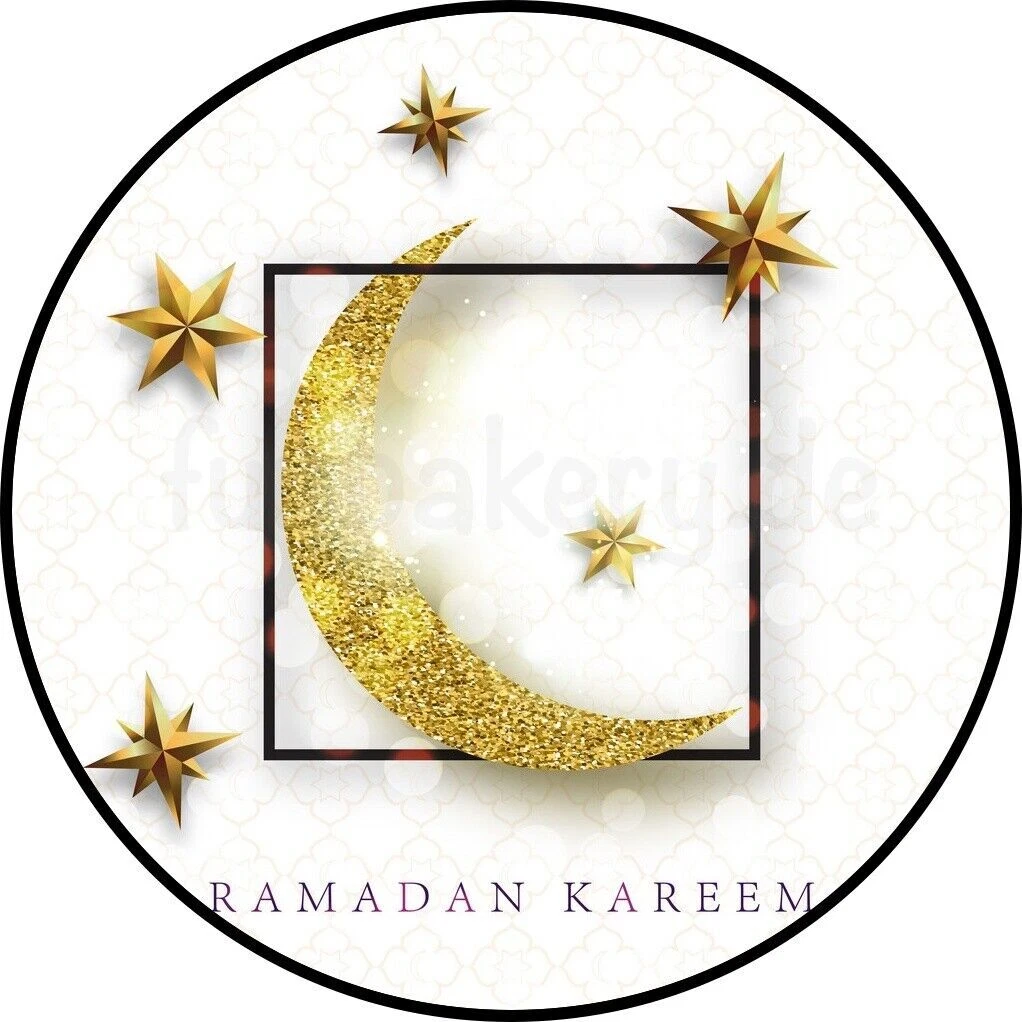 the golden crescent moon, Ramadan Kareem celebration with golden