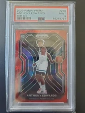 2020-21 Prizm Anthony Edwards Red Cracked Ice PSA 9 #258
