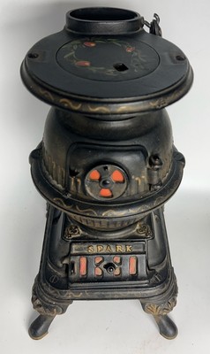 Antique miniature cast iron Spark potbelly stove Grey Iron Casting co Mt.  Joy PA | eBay