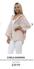 Womens Brand New Sequin Star Linen Jacket Size 10