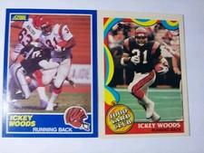 1989 Score Football NFL Ickey Woods Rookie  Card #63 & 1000 yards club. rookie card picture