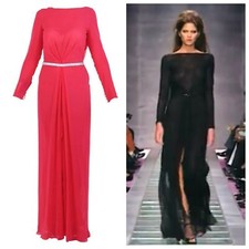 F/W 2000 Gianni Versace Couture Silk Lace Gown with Crystal belt *NEW WITH TAGS!
