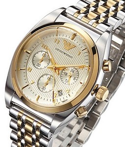 armani gold and silver watch