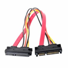 0.3m Male to Female SATA III 3.0 7 15 22 Pin SATA Data Power Extension Cable