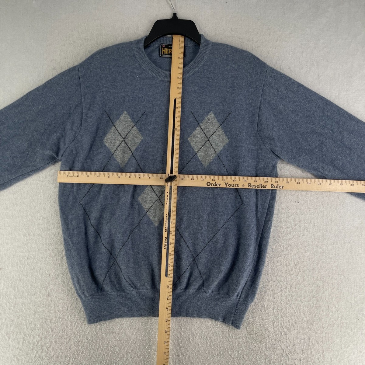 【HERMES】vintage sweater Vintage Original Hermes Wool Sweater Men's Size Medium Blue