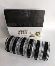 Cylindra Spice & Herbs Rack Set of 6 Disk-shaped Containers w/Rack NO Labels New