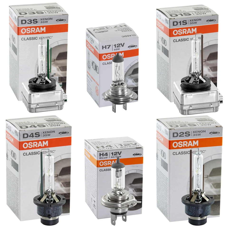 OSRAM CLASSIC H1 H4 H7 D1S D2S D3S D4S W5W P21W XENARC Xenon Brenner Glühlampe  - Bild 1 von 1