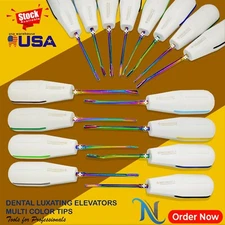 GERMAN 8 PC DENTAL SURGERY EXTRACTING LUXATING ROOT ELEVATORS MULTI TIPS