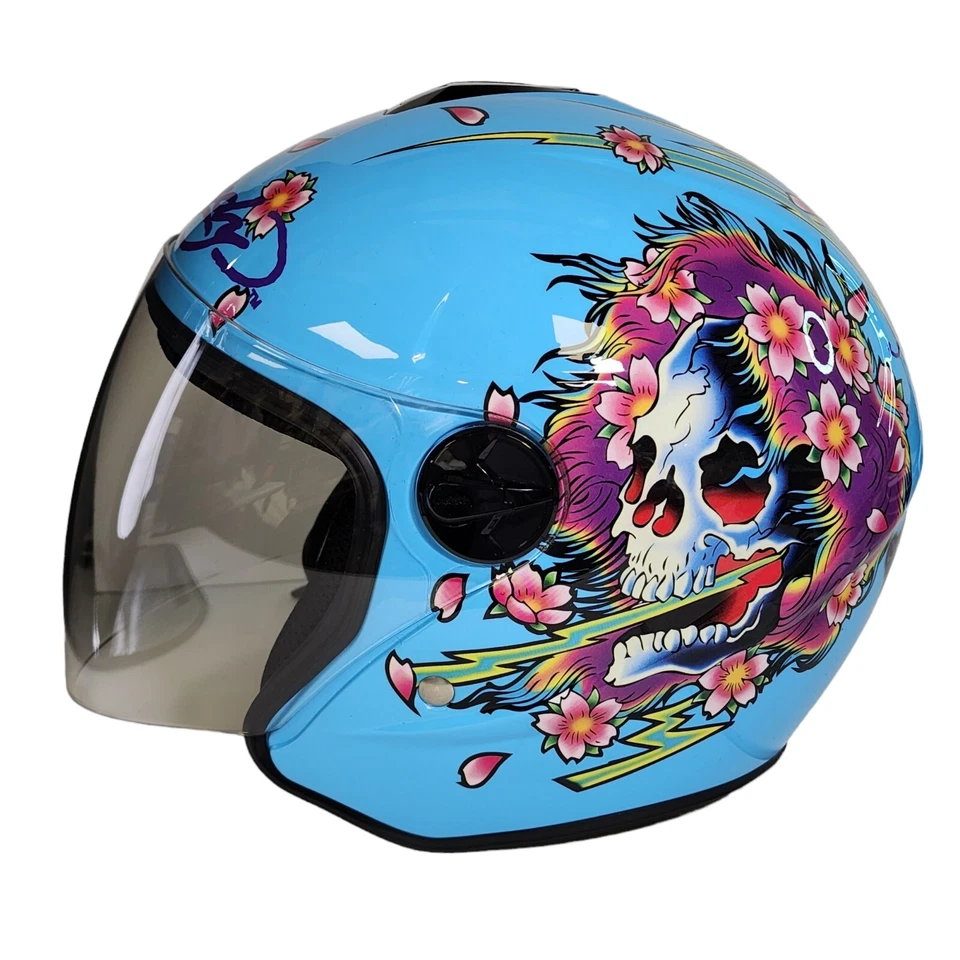 KBC Audigier Ed Hardy Motorcycle Helmet XS 53-54 cm Women Youth Beautiful Ghost - Image 2 of 4