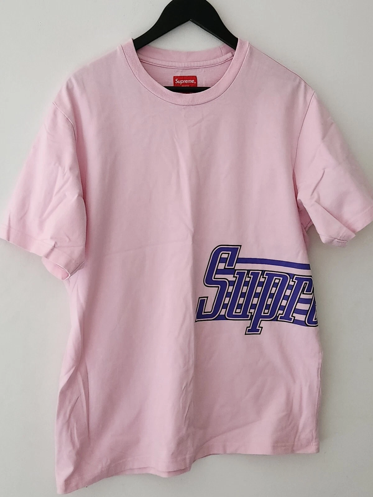 SS20 Supreme Seitliches Logo S/S Top Pink T Shirt M T Shirt Lila Logo