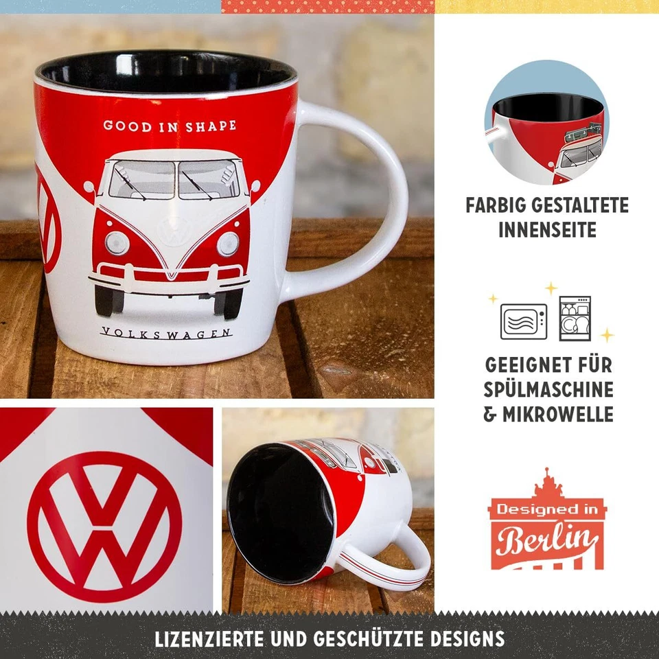 Tasse à café rétro VW – Good In Shape – Idée de cadeau pour bus VW en céramiq... - Photo 2/4