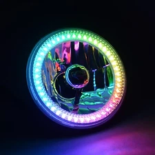 7 Bluetooth RGB SMD Color Chasing Halo Headlight Bulb EACH Fits: Harley
