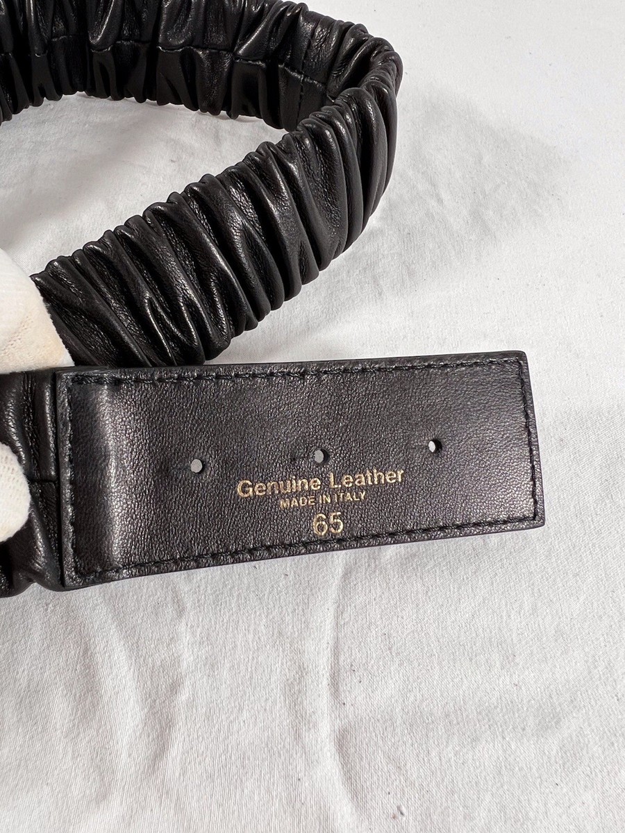 OFF-WHITE Black Leather Nappa Elastic Arrow Women Belt Made  display picture 2