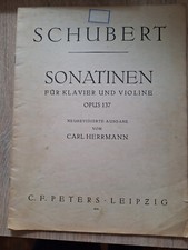 Alte Musiknoten, Schubert Sonatinen für Klavier und Violine, Opus 137