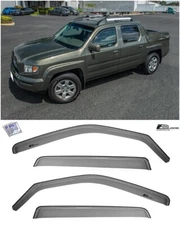 EOS Visors For 06-14 Honda Ridgeline JDM IN-CHANNEL Side Vent Window Rain Guards