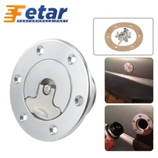 Fuel Gas Tank Filler Door Lid Cap Cover Flush Mount 6bolt Billet Aluminum Silver