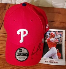 PHILLIES CAP/HAT RED Authentic W/Hologram # Aaron Altherr Autographed 2019