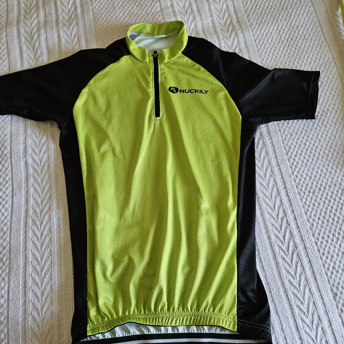 Nuckily Cycling Bike Wear Short Sleeve Jersey Outdoor Sports Size L Green VG7