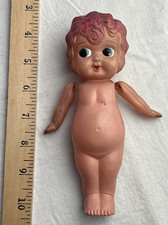 Cutie Celluloid Kewpie Doll Girl Naked Curly Wavy Hair Arms Carnival Prize Japan