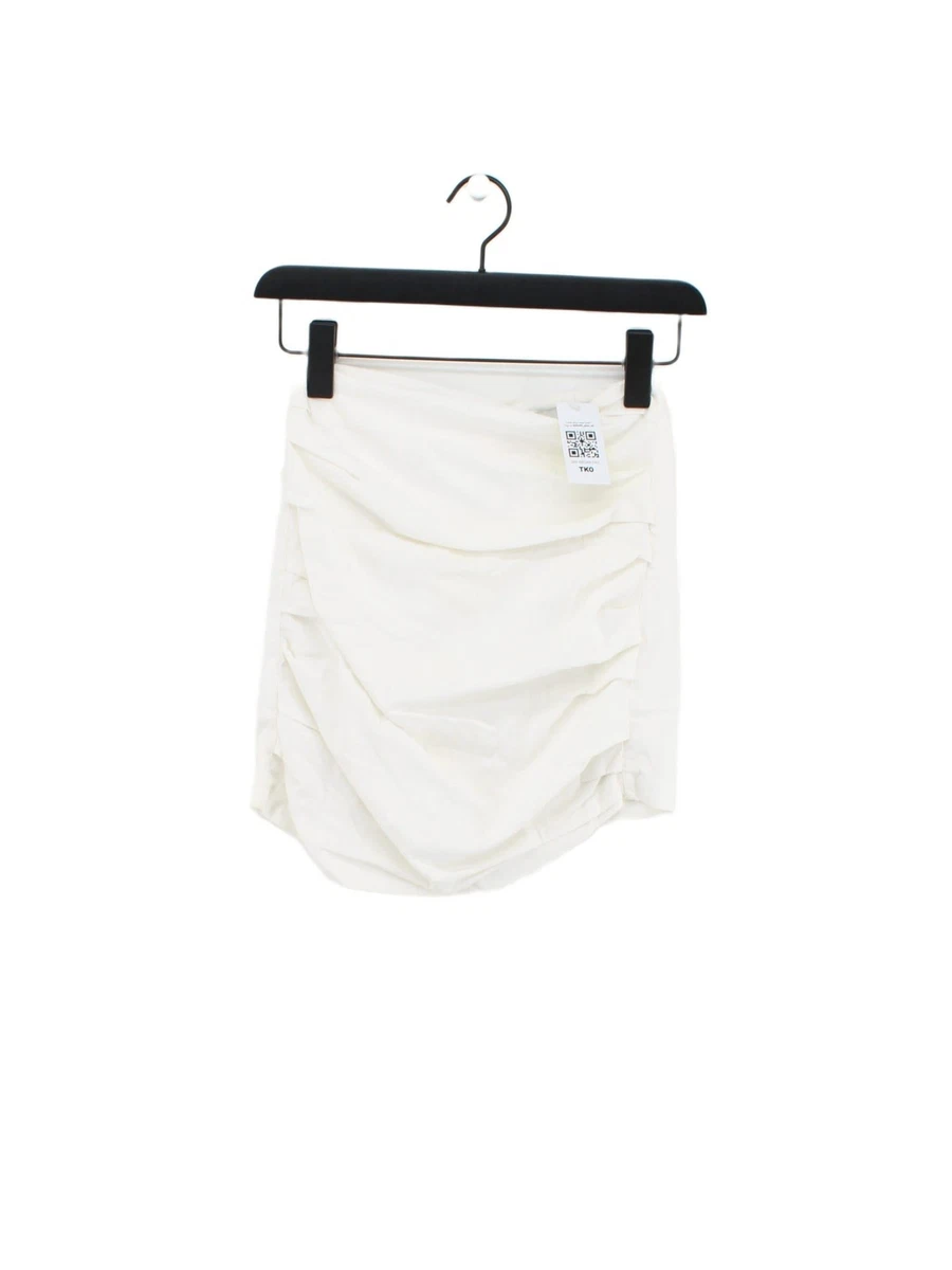 Minifalda corta Bershka XS blanca 100 % otras mini