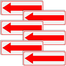 6 Pack Aluminum Reflective Arrow Sign Road Metal Left Arrow Sign for Direction