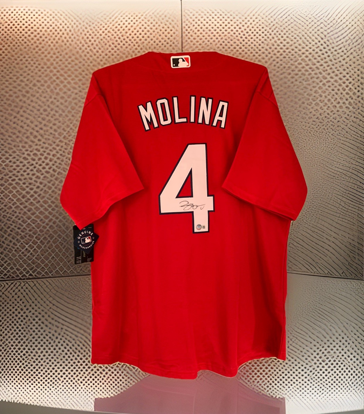 Yadier Molina Autographed Signed St. Louis Cardinals Baseball Jersey MLB Beckett 