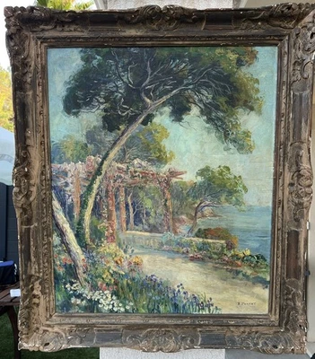 Tableau encadreé Huile sur Panneau de Bois Signé Pierre Forest - Photo 1/4