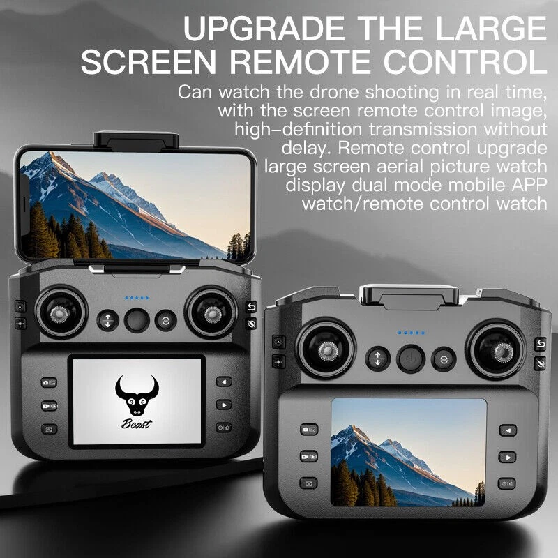 New Sg901 Pro Drone 4K Hd Dual Camera Obstacle Avoidance Quadcopter 3.5" Screen - Image 2 of 4