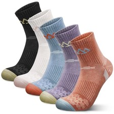 Merino Wool Hiking Socks for Women Quarter Ankle Socks Thermal Warm Cushion M...