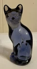 Fenton Glass Amethyst Purple Sitting Cat 5-1/2" x 2-1/4" Figurine w/ Label