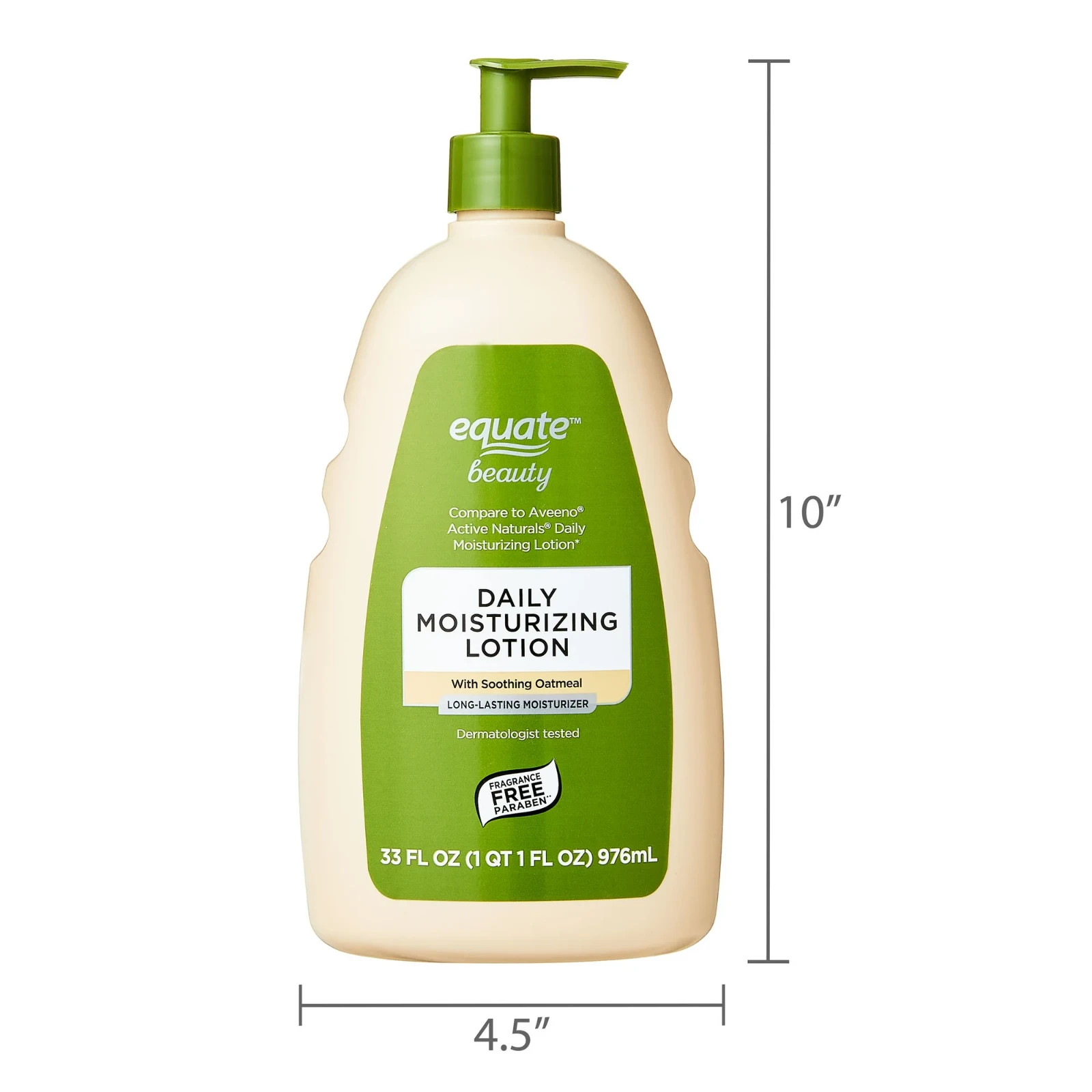Equate Daily Moisturizing Lotion with Colloidal Oatmeal, 33 fl oz, Compare to Av