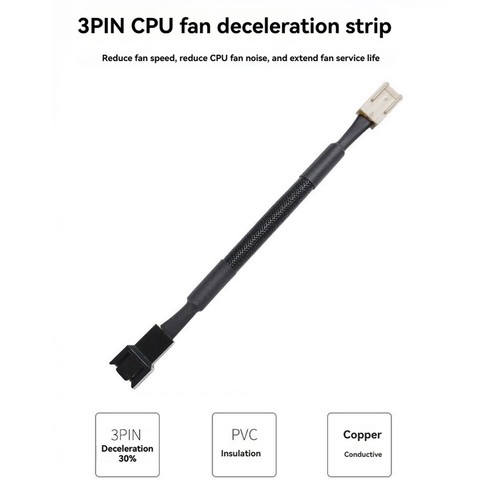 3PIN PC Fan Speed Reduce Noise Extension Resistor Cable Wire CPU 3 Pin1361 - Photo 7/10