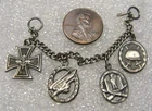 CHAIN WITH MINIATURES OF MILITARY ww2 German Veteran Military Pins 1957 type