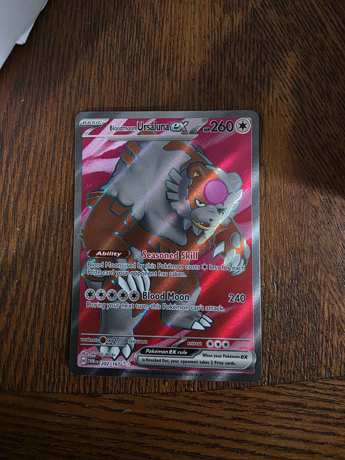 Pokemon Bloodmoon Ursaluna ex 202/167 Full Art Twilight Masquerade NM