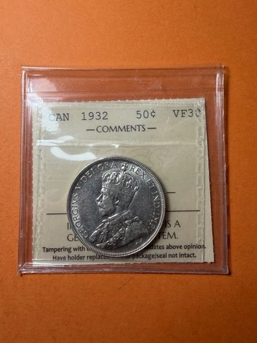 Photo of a 1932 Canada 50 Cents from an eBay listing that sold on Jul 4, 2026