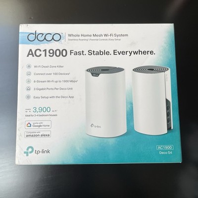 TP-Link Deco S4 AC1900 Whole Home Mesh Wi-Fi System (2-Pack) 3 Gigabit Ports NIB