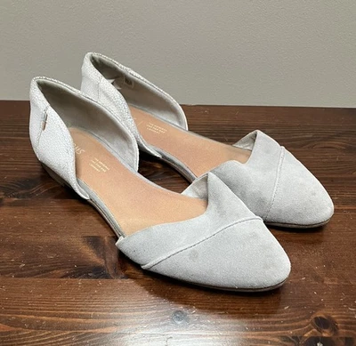 Toms Jutti Dorsay Flats Suede Open Sides Shoes Sand W 11 Pls Read - Image 1 of 4