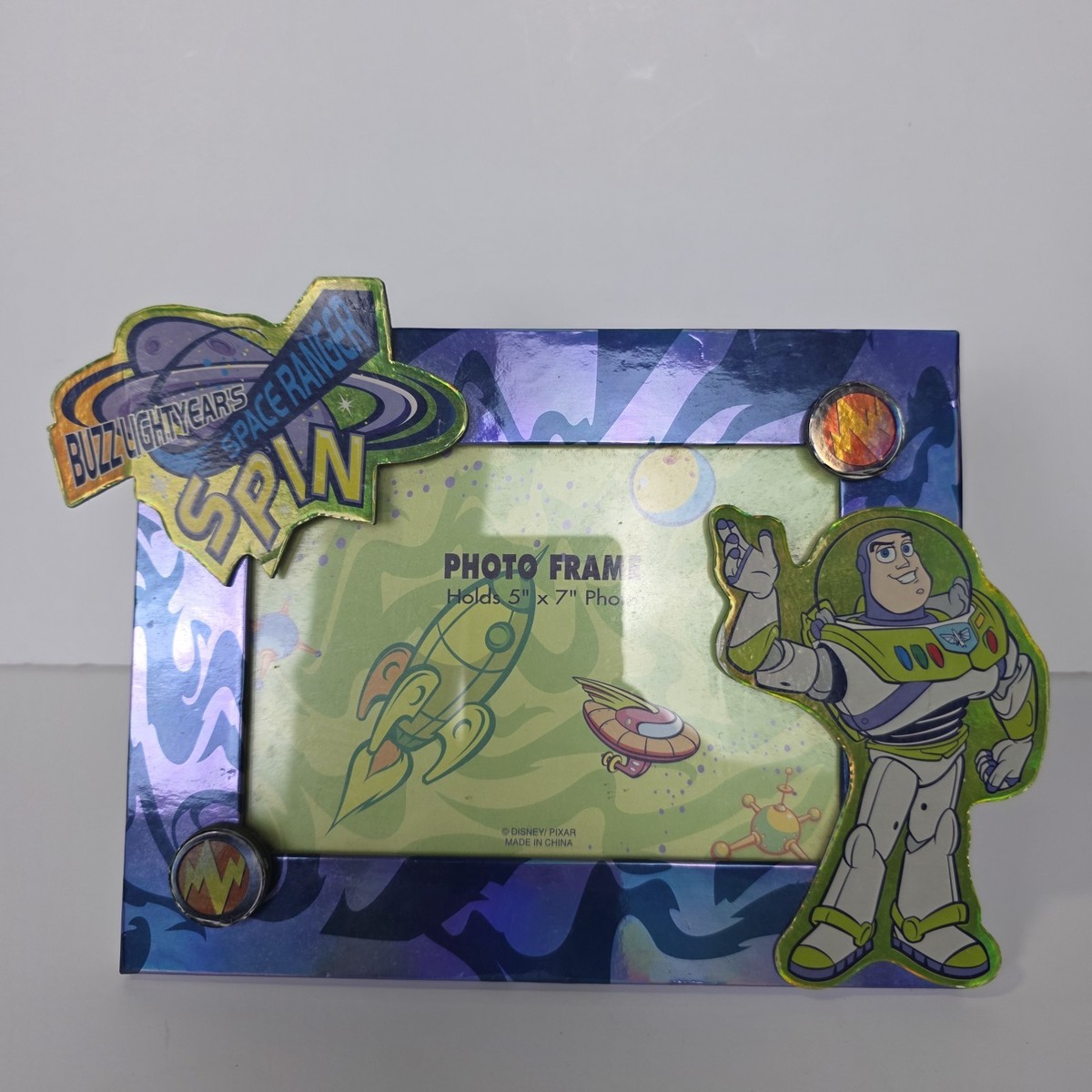 Vintage 90s Toy Story Buzz Lightyear Picture Frame 5x7