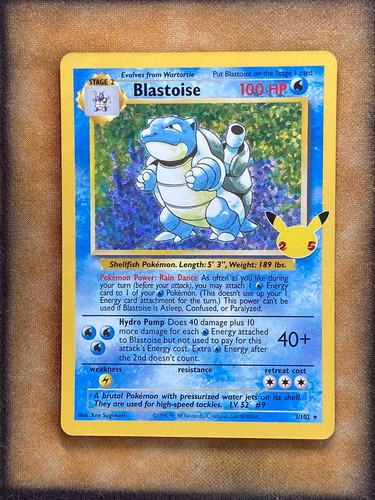Pokemon Blastoise 2/102 Celebrations: Classic Collection Holo NM