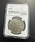1923 Peace silver dollar - NGC MS 62