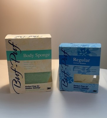 3M Buf-Puf Regular Facial Sponge & Double Sided Body Sponge New NOS 2000/2001