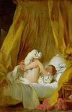 Jean Honore Fragonard – Girl with a dog c.1770,  Canvas Wall Art Picture Print