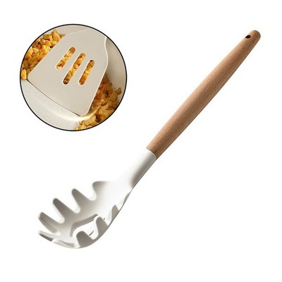 Silicone Utensils for Nonstick Pots and Pans with Natural Wood Grip Handles