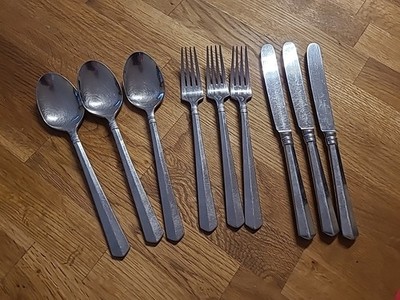 Auerhahn Aczenta Menübesteck 9 teilig 3x Löffel Gabel Messer Edelstahl 18/10