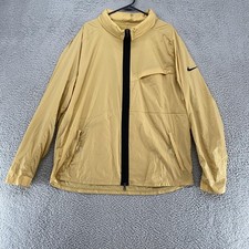 Nike Shield Statement Jacket Mens XL Golf Yellow Hooded Zip Windbreaker