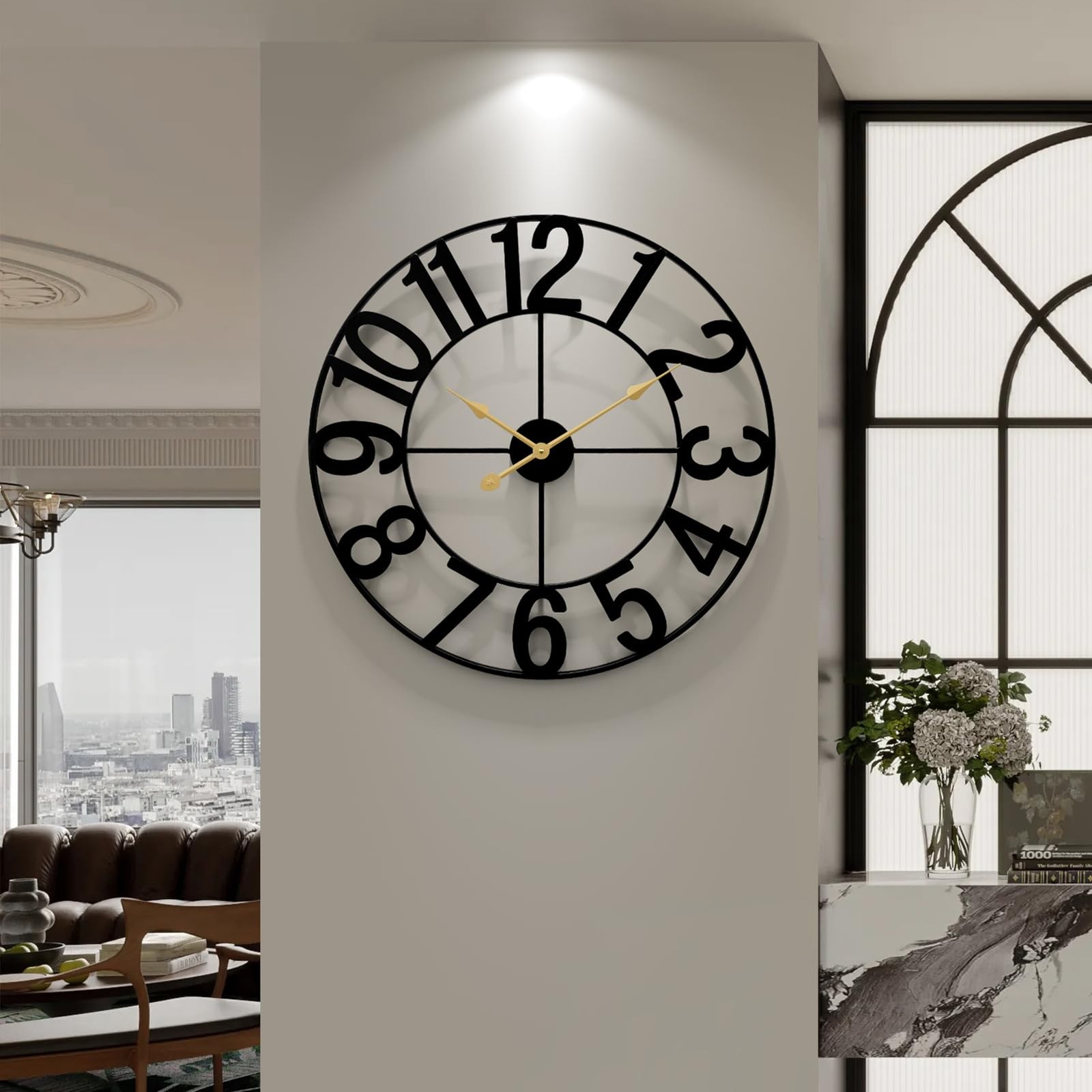 Silent Wall Clock for Bedroom，32 Inch Extra Large Office Wall Clock，Big Clock...